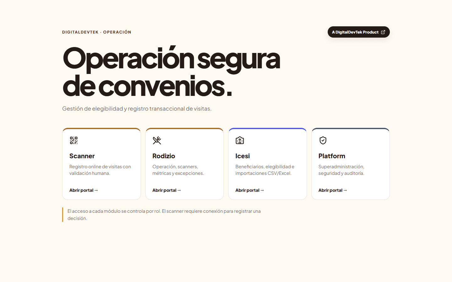 Portal del Sistema de Convenios DigitalDevTek